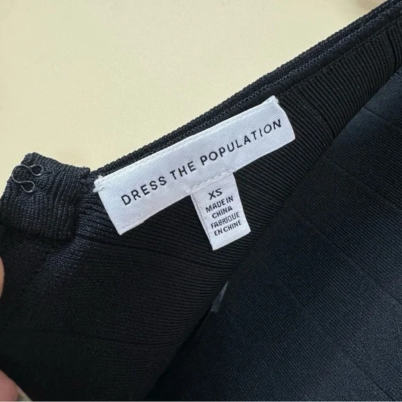 Dress The Population NWOT ‘Bria’ Bodycon Bandage Midi Dress in Black Size XS - Picture 6 of 6
